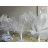 LUYI LUYI-1 Kelopak Bunga Organza Sutra Raksasa Buatan Tangan Dekorasi Latar Belakang Panggung Fotografi Pernikahan Mewah Modern Floral