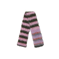 Écharpe cache-cou tricotée à rayures colorées pour femme, en fil doux, style châle fin, pour automne-hiver, décontractée et quotidienne