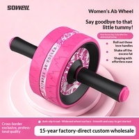Roue d'exercice abdominale pour femmes, équipement de fitness à domicile, surface de roulement élargie antidérapante pour affiner le ventre et renforcer les muscles du tronc