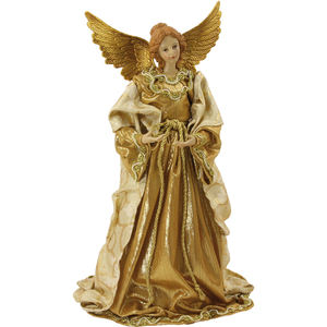 Ángel de la guarda, decoración navideña, vestido de ángel de tela dorada, aproximadamente 35 cm de altura, 9006935090529 - Product Image 1