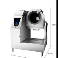 Machine à frire électromagnétique automatique SEMIKRON, cuve rotative à 360 degrés, pour riz frit et nouilles, en acier inoxydable, 15 kW, garantie 1 an