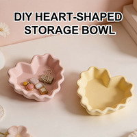 Moules en silicone en forme de cœur pour résine et béton, moules en silicone en forme de cœur pour la Saint-Valentin, porte-bougie, plateau à bijoux, moule en résine