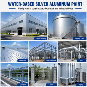 Pintura de Aluminio Plateada a Base de Agua BANG KE WEI, Resistente a la Corrosión, Resistente a la Intemperie, Revestimiento Metálico de Alto Brillo, 18 KG - Product Image 6