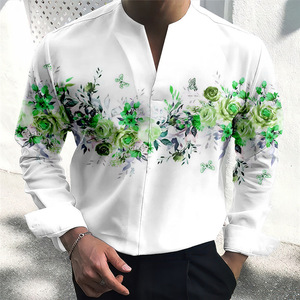 <span class=keywords><strong>Chemise</strong></span> <span class=keywords><strong>homme</strong></span> RNSHANGER, imprimés floraux, <span class=keywords><strong>col</strong></span> <span class=keywords><strong>en</strong></span> <span class=keywords><strong>V</strong></span>, manches longues, <span class=keywords><strong>v</strong></span>êtements imprimés pour extérieur et rue, <span class=keywords><strong>chemise</strong></span> tendance et confortable. - Product Image 5
