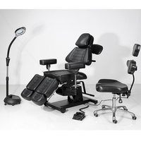 Dossier de chaise de tatouage électrique professionnel à 2 moteurs et lit de tatouage de meubles de Salon de beauté réglable en hauteur avec commande au pied