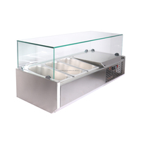 Nouvelle conception de comptoir commercial, bain-marie froid, bar à salades, réfrigérateur de présentation, saladette, présentoir de bar à salades