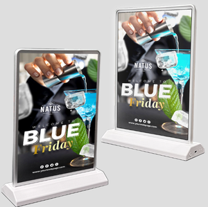 Tùy chỉnh A4 Máy tính để bàn ánh sáng hộp đôi siêu mỏng bên có thể sạc lại <span class=keywords><strong>LED</strong></span> menu Bảng hiển thị cho nhà hàng Cà phê Thu Ngân bàn - Product Image 2