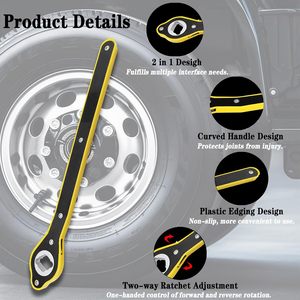 Auto 360&deg; Steel Scissor Jack <strong>Ratchet</strong> <strong>Wrench</strong> Long Handle DIY Grade Metric Measurement System OEM Customization for Car Jack - Product Image 3