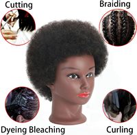 Tête de Mannequin Afro Très Vendue pour l'Entraînement Coiffure, Tête de Poupée 100% Cheveux Humains pour Tressage et Coiffage