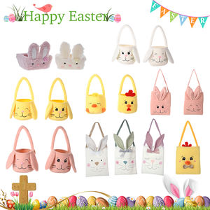 Cubos de Pascua con Orejas de conejo largas y suaves al por mayor, almacenamiento de dulces bonitos para regalo, embalaje portátil, cestas de Pascua de felpa, decoraciones para fiestas - Product Image 5