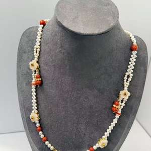 قلادة خانقة على الطراز الصيني من سبائك المعادن الثمينة مع سلسلة فيجارو عصرية وشرابة من العقيق للنساء كهدية - Product Image 4