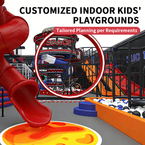 Parc de trampolines intérieur sur le thème de l'espace personnalisé, parcours de défi pour adolescents et adultes, aire de jeux commerciale avec obstacles et tyrolienne - Product Image 5