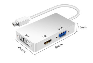 Puerto de pantalla multifunción, compatible con 4k, 1080p, 3 en 1, DP a HDTV, VGA, DVI, para proyector, <span class=keywords><strong>port</strong></span>átil, HDTV - Product Image 3