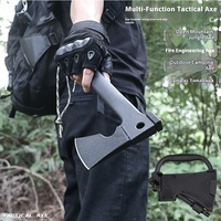 Hache tactique d'extérieur en acier inoxydable, hache tactique multifonctionnelle à double tête, hache de chasse Tomahawk, hache de camping