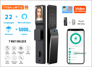 Tysh kỹ thuật số ngoài trời khóa tuya wifi thông minh Ổ khóa cho cuộc sống gia đình 3D Nhận dạng khuôn mặt không thấm nước cửa an ninh với máy ảnh - Product Image 5