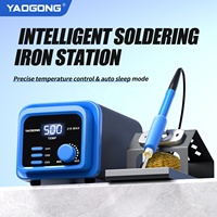 Stasiun solder 120W 210MAX dengan kontrol suhu PID, alat solder pemanas cepat untuk perbaikan ponsel, elektronik, PCB, dan motherboard.