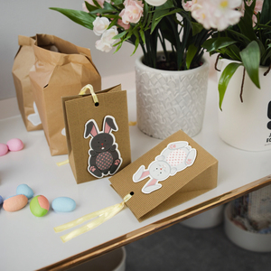 <strong>Easter</strong> Theme Cute Rabbit Design Candy Treat Paper Boxes With Ribbon Party Favour <strong>Gift</strong> Goodie Packing Paper <strong>Bag</strong> - Product Image 4