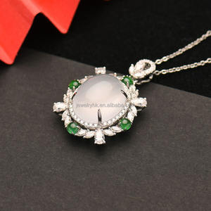 Colgante de Jadeíta Clásico de Color Hielo Qingyabailu Feicui, Gema de Grado A, Forma de Calabaza, Engaste de Garra, para Aniversario, Terceros - Product Image 5