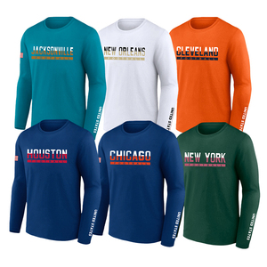 Lot de 2 T-shirts à manches longues pour hommes, taille plus, football américain, col rond, imprimé, séchage rapide, design Kansas <span class=keywords><strong>City</strong></span> - Product Image 5