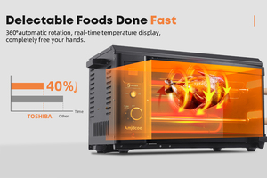 30L Display digitale elettrico tostapane forno <span class=keywords><strong>Grill</strong></span> e Barbecue per uso domestico con funzione calda alloggiamento in metallo resistente - Product Image 4