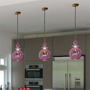 Americano moderno industrial estilo simple diseño colorido bola de cristal colgante lámpara/luz para el hogar - Product Image 3