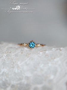 Anello di Lusso Leggero in Rame con Topazio Blu Naturale di Londra e Granato <span class=keywords><strong>Rosso</strong></span> <span class=keywords><strong>Vino</strong></span> della Serie Rose Coast - Product Image 6