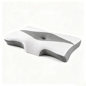 Almohada cervical contorneada de espuma viscoelástica, almohada ergonómica de soporte para el cuello, alivia la presión en el cuello y los hombros para quienes duermen de lado o boca arriba. - Product Image 1