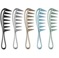 Peigne à dents larges et épaisses pour hommes, finition peinte, couleur nouvelle, pour coiffures 'Oil Head', 'Back Perm' et texture de teinture capillaire, en matériau ABS, portable, Nouvel An