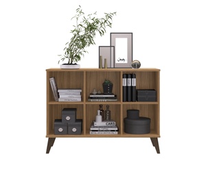 Buffet moderne de style rétro Decibel DB-AR1300, 2 portes, meubles de salon en bois, panneaux de particules MDF, couleur naturelle/blanc - Product Image 2