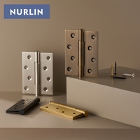 Charnières de porte intérieures lisses en laiton massif Nurlin de 4 pouces, finition or, bronze antique, nickel mat brossé en option