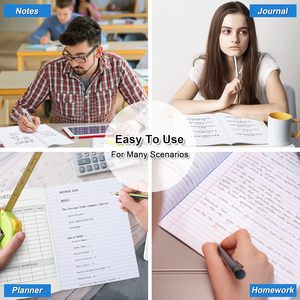 Juego de Papelería FOSKA, Paquete de 6 Cuadernos de Composición con Rayas Anchas, Cubierta de Colores Surtidos de Mármol, para Estudiantes, Suministros Escolares, Venta al por Mayor - Product Image 5