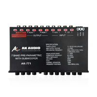 Égaliseur audio de voiture AK -771 et processeur de basses-EQ graphique 7 bandes avec Bluetooth 5.0 et décoration LED activée par le son