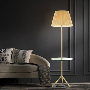 Lámpara de Pie LED de Estilo Nórdico Retro con Pantalla de Tela Blanca, Lámpara de Pie Moderna Decorativa para el Hogar, Lámpara de Pie de Lujo para Sala de Estar y Dormitorio - Product Image 1