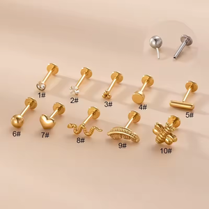 कस्टम G23 टाइटेनियम थ्रेडलेस लेरेट पिररिंग में पुश - Product Image 1