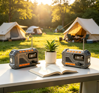 FM 18650 Lithium-Ionen Tragbares Akku-Heimradio HIGH Solar Handkurbel Notfall-Wetterradio FM AM WB für Outdoor und Bergsteigen