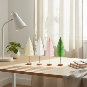 Sanwei Mini sisal Cây Nhân Tạo Mini Cây Giáng Sinh Chai Bàn Chải Cây Hỗn Hợp Màu Sắc Cho Xmas Kỳ Nghỉ Nhà Đảng Diorama Mô Hình - Product Image 4