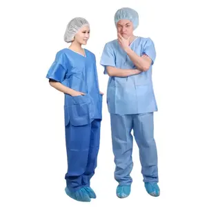 Mới thời trang y tế dùng một lần chà chà phù hợp với y tá bệnh viện đồng phục thiết kế