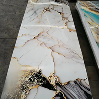 Panneau mural en PVC imitation marbre 1220x2440x3mm, motif géométrique, imperméable, résistant à l'humidité, ignifuge, moderne, pour hôtels et commerces