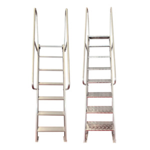 Escalera de aislamiento de aleación de aluminio de doble columna de diseño moderno, escalador de escaleras, pasarelas portátiles con pasamanos y taburetes de escalera - Product Image 2