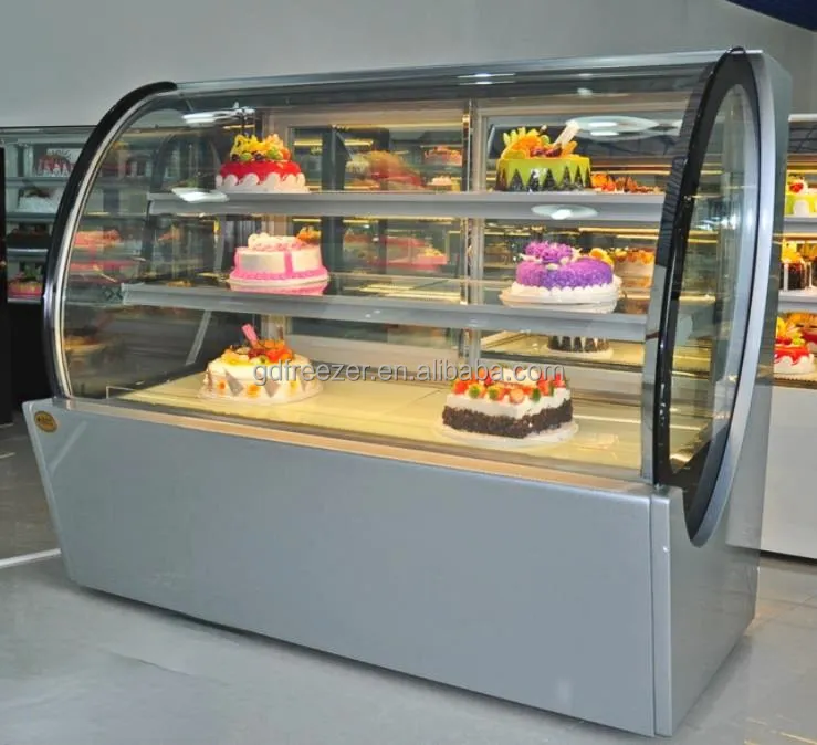 타원형 유리제 새로운 디자인 케이크 상점 전시 냉장고 빵집 냉장고 진열장