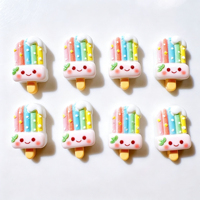 Nuovo Set Creativo da 60 Pezzi di Modelli in Resina Realistici di Cibo in Miniatura per Case delle Bambole, Gelato Estivo, Cabochon Flatback per Scrapbooking e Decorazione Telefono