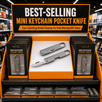 Couteau de poche mini ultra-léger en alliage de titane OEM, 4,5 g, lame 3Cr13, boucle en D, couteau pliant EDC, logo personnalisé, vente en gros