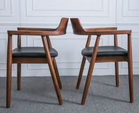 Fauteuil d'intérieur moderne en bois, style nordique, siège moelleux, chaise de salle à manger en bois massif pour la maison et les restaurants
