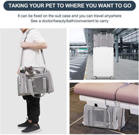 Sac de transport pliable et portable pour animaux de compagnie, en plastique et métal de haute qualité, souple, durable, avec fermeture éclair, respirant, pour chats et petits chiens