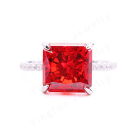 Bague en zircone cubique unisexe plaquée or 18 carats coupe rayonnante à la mode classique CZ argent cadeau de fête d'anniversaire de mariage