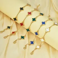 Bracelets en argent S925 trèfle à quatre feuilles porte-bonheur, bijoux Pulsera, nacre, agate, Plata 925, demander le catalogue Van Cleef, cadeau