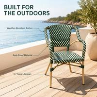 Chaises de restaurant en plastique tressé pour usage extérieur, chaises de jardin adaptées aux tavernes de jardin