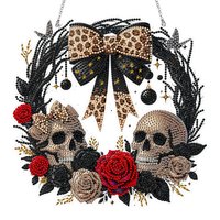 1PC DIY Acrylique Halloween Arc Fleur Diamant Peinture Pendentif Forme Spéciale 5D Diamant Peinture Suspendu Mur Couronne Ornement