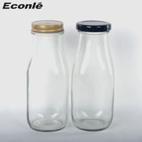 Personnaliser 330ml 500ml clair carré rond 33Cl eau boisson Soda jus thé bouteille en verre avec bouchon à vis Muilty