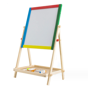Samtoy eğitim Montessori <span class=keywords><strong>2</strong></span> In 1 çift yan manyetik Stand şövale beyaz tahta Blackboard ahşap çizim tahtası çocuklar için - Product Image 2